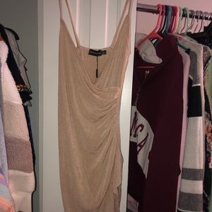 Tan shimmering cocktail dress